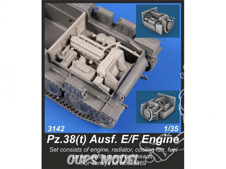 CMK kit resine 3142 Pz.38 (t) Ausf.E / F Ensemble moteur pour Tamiya 35369 1/35