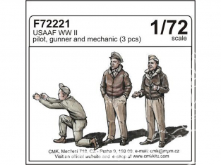 Cmk figurine F72221 USAAF WW II pilote, tireur et mécanicien (3 pièces)1/72