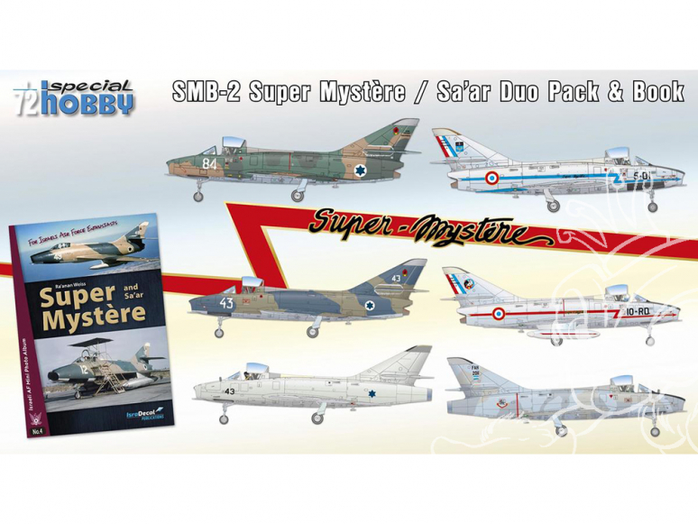 Special Hobby maquette avion 72417 Duo Pack et livre SMB-2 Super Mystere / Sa’ar 1/72