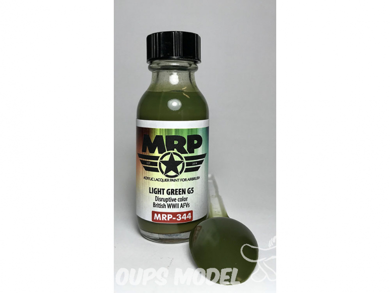 MRP peintures 344 VERT CLAIR G5 couleur perturbatrice AFV BRITANNIQUE WWII 30ml