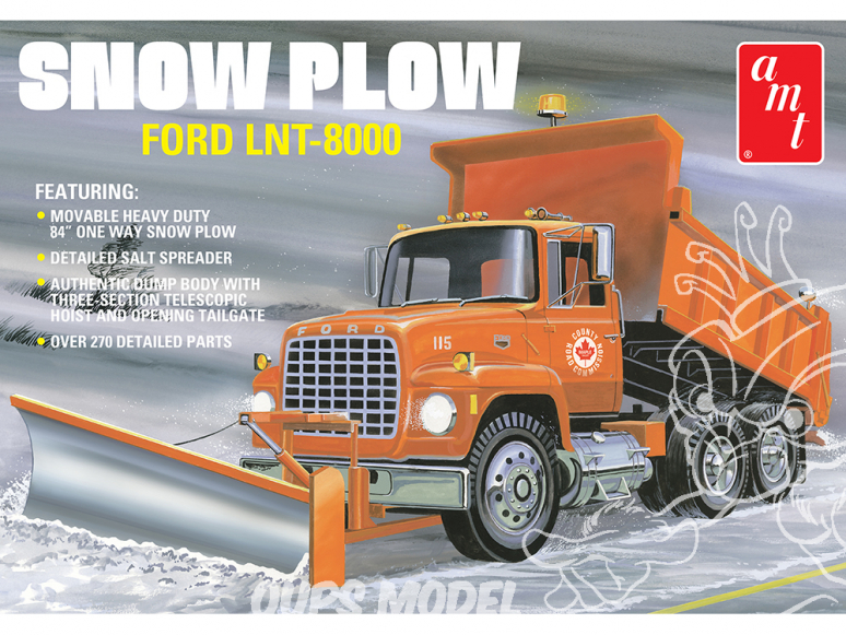 AMT maquette camion 1178 Chasse-neige Ford LNT-8000 1/25