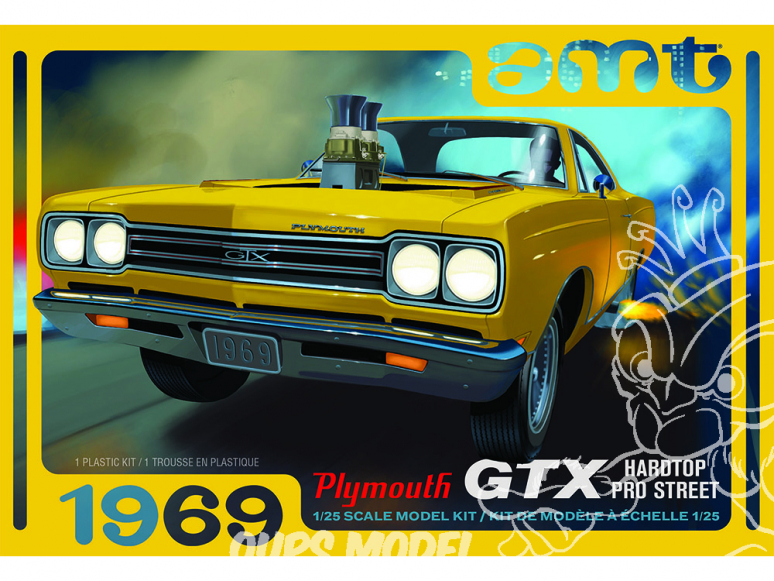 AMT maquette voiture 1180 1969 Plymouth GTX Hardtop Pro Street 1/25