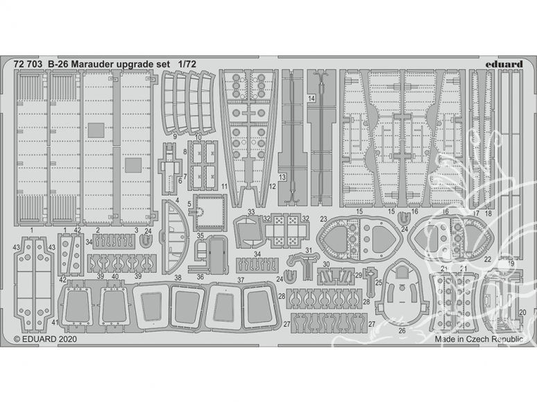 Eduard photodecoupe avion 72703 Set d'amélioration B-26 Marauder Eduard 1/72