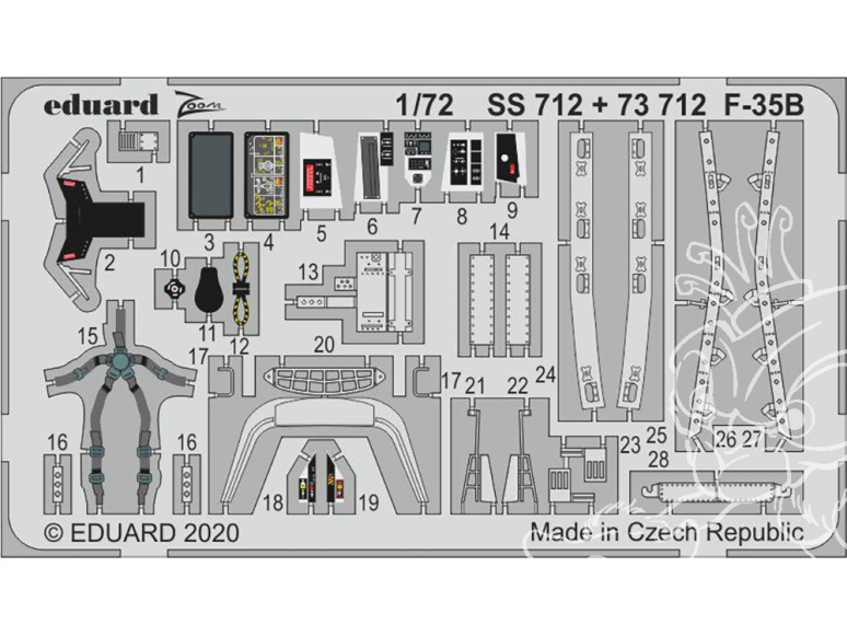 Eduard photodecoupe avion 73712 Amélioration F-35B Academy 1/72