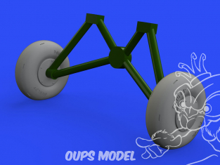 Eduard kit d'amelioration avion brassin 648556 Roues Tiger Moth Airfix 1/48