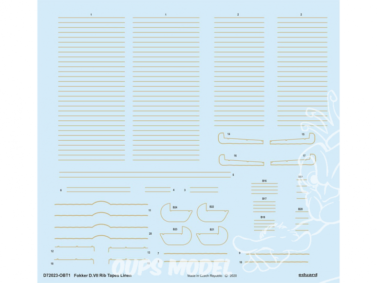 Eduard Decalques avion D72023 Fokker D.VII rib tapes linen 1/72