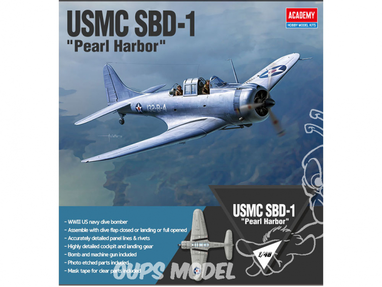 Academy maquette avion 12331 USMC SBD-1 "Pearl Harbor" 1/48