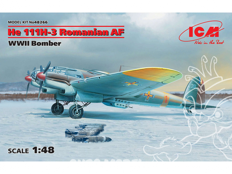 Icm maquette avion 48266 HE 111H-3 AF roumain bombardier WWII 1/48