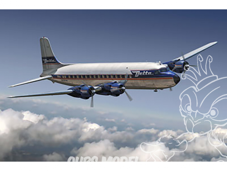 Roden maquette avion 304 DC-6 Delta Airlines 1/144