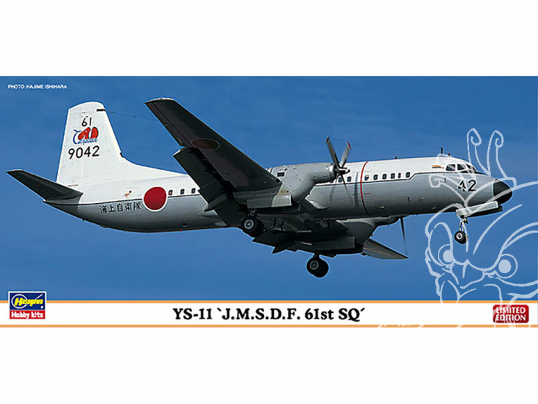 HASEGAWA maquette avion 10806 YS-11 "61e Force d'autodéfense aérienne" 1/144