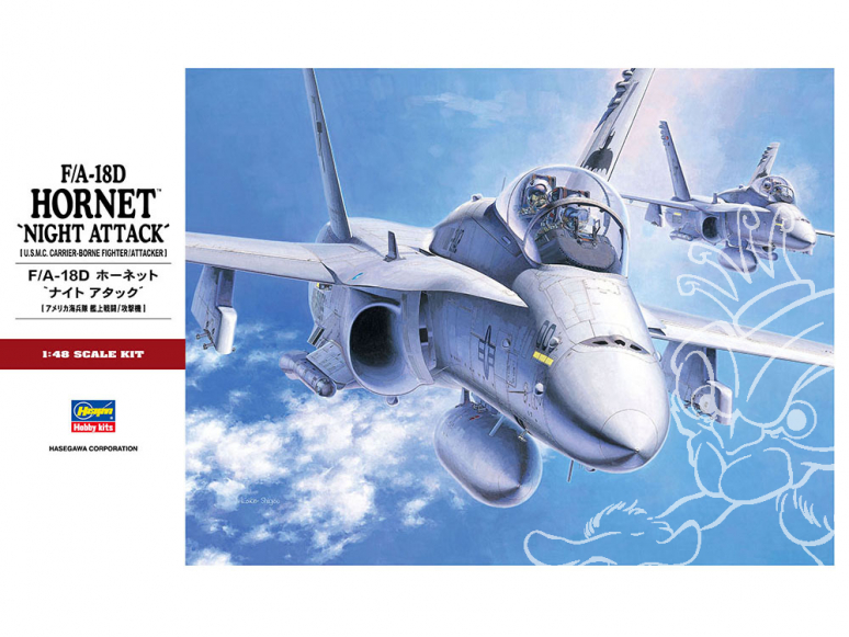 HASEGAWA maquette avion 07203 McDonnell Douglas F/A-18D Hornet “Night Attack” 1/48