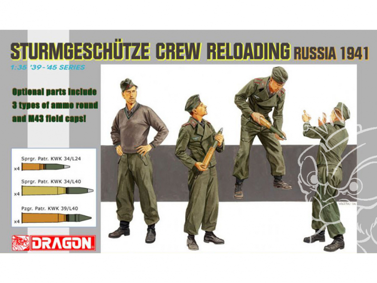dragon maquette militaire 6192 Equipage de Sturmgeschutze rechargeant obus Russie 1941 1/35