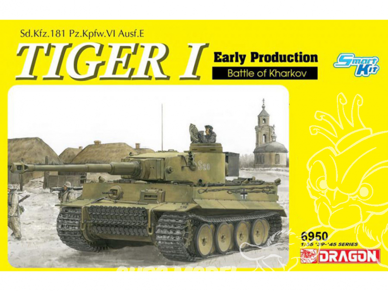 Dragon maquette militaire 6950 Bataille de production précoce de Tiger I de Kharkov (version bonus) 1/35