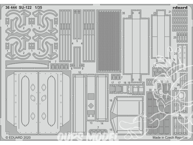 Eduard photodecoupe militaire 36444 Amélioration SU-122 Zvezda 1/35
