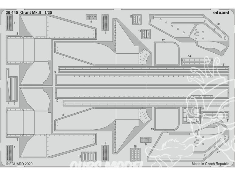 Eduard photodecoupe militaire 36445 Amélioration Grant Mk.II Mini Art 1/35