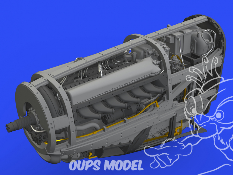 Eduard kit d'amelioration avion brassin 648555 Moteur P-51D Eduard 1/48