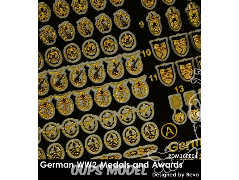 Rado miniatures figurines photodécoupe RDM35PE04 Medailles et récompenses Allemandes WWII 1/35