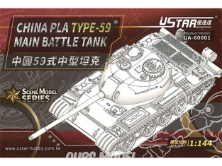U-Star maquette militaire 60001 China PLA Type-59 Char de combat principal 1/144