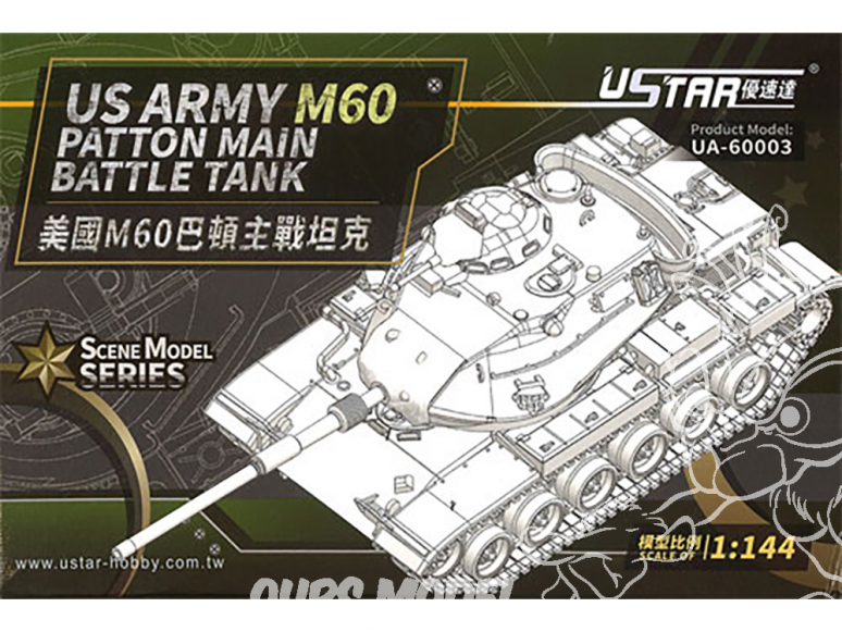 U-Star maquette militaire 60003 Us Army M60 Patton Char de combat principal 1/144