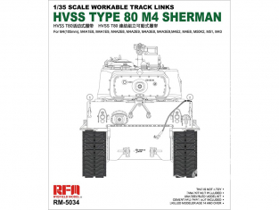 Rye Field Model maquette militaire 5034 Chenilles HVSS Type 80 M4 Sherman (Chenilles maillon par maillon) 1/35