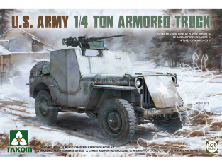 Takom maquette militaire 2131 U.S. Army 1/4 Ton Jeep blindée 1/35