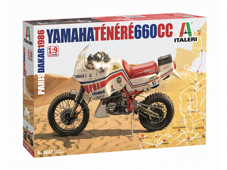 Italeri maquette moto 4642 YAMAHA Ténéré 660cc Paris Dakar 1986 1/9