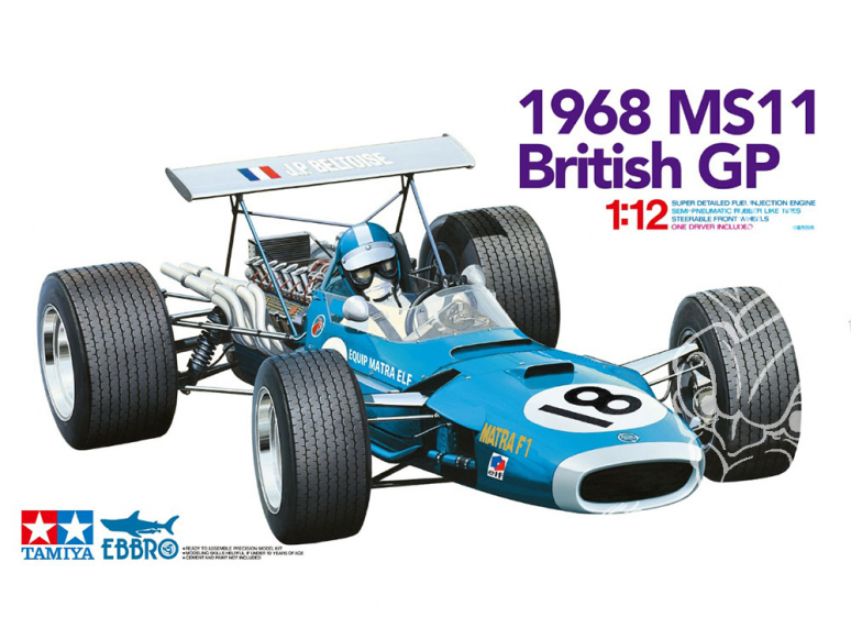 Ebbro maquette voiture 13001 Matra MS11 1968 Gp de grande Bretagne 1/12