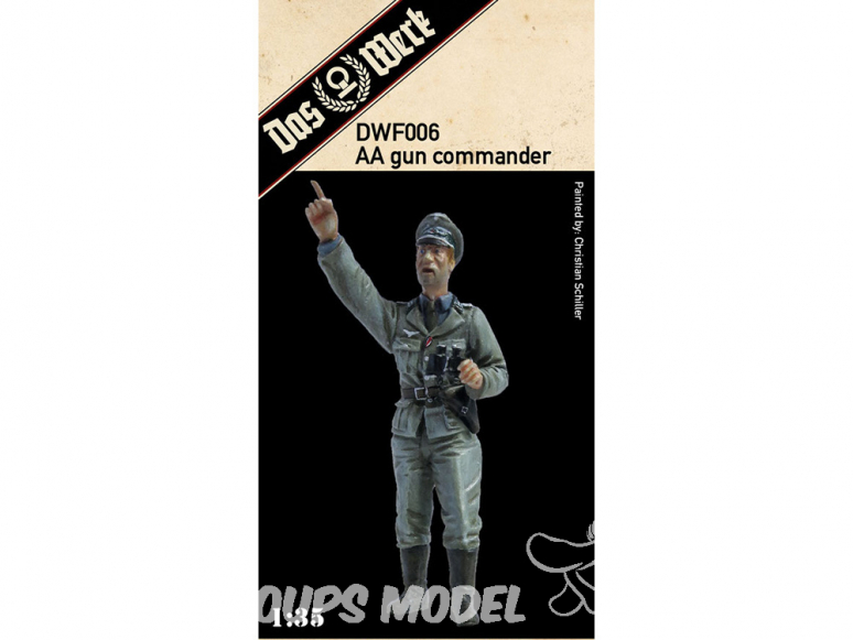 DAS WERK maquette militaire DWF006 Figurine AA Gun Commandant (Anti-Aircraft Officer / Flakoffizier / commandant) 1/35