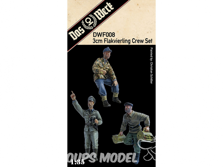 DAS WERK maquette militaire DWF008 Figurines Ensemble d'équipage Flakvierling de 3 cm 1/35