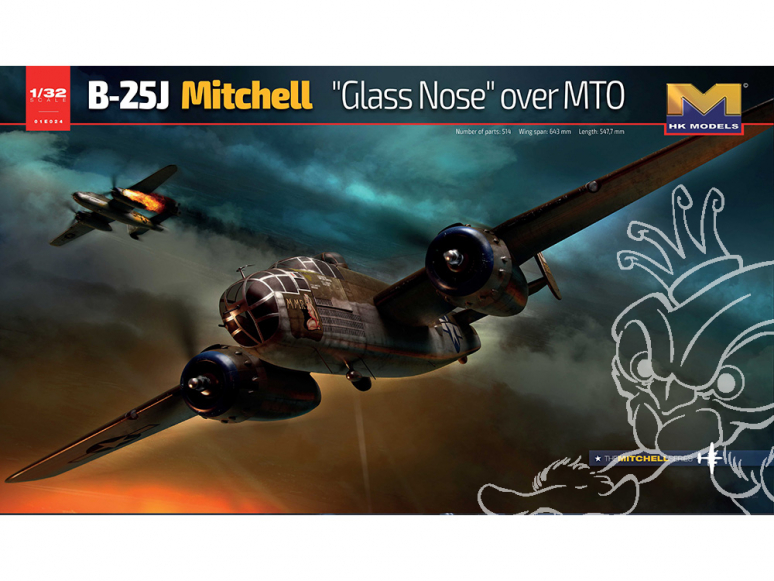 HK Models maquette avion 01E024 B-25J Mitchell "Glass Nose" over MTO 1/32