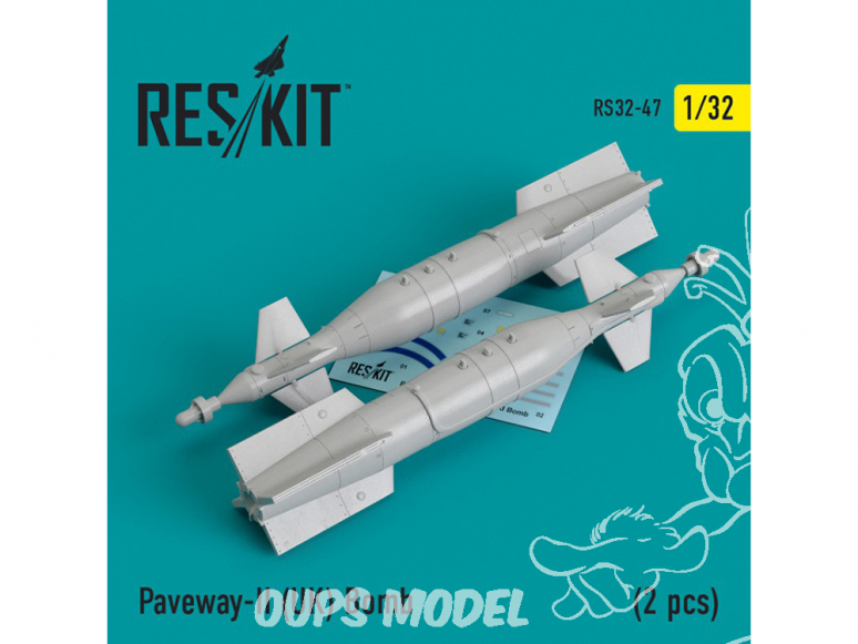 ResKit kit d'amelioration Avion RS32-0047 Paveway-II (UK) Bombe (2 pièces) 1/32