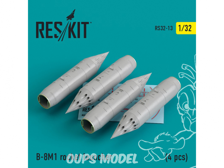 ResKit kit d'amelioration Avion RS32-0013 B-8M1 rocket launcher (4 pièces) 1/32