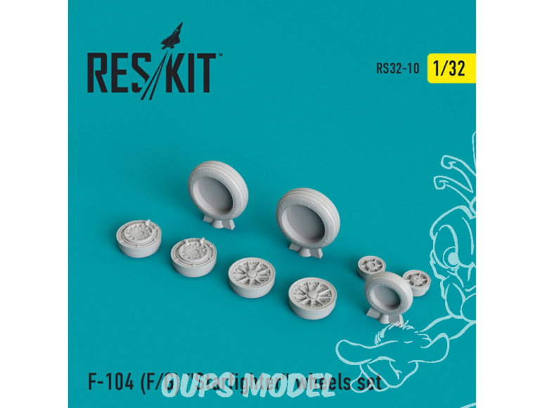 ResKit kit d'amelioration Avion RS32-0010 Ensemble de roues resine F-104 (F/G) "Starfighter" 1/32