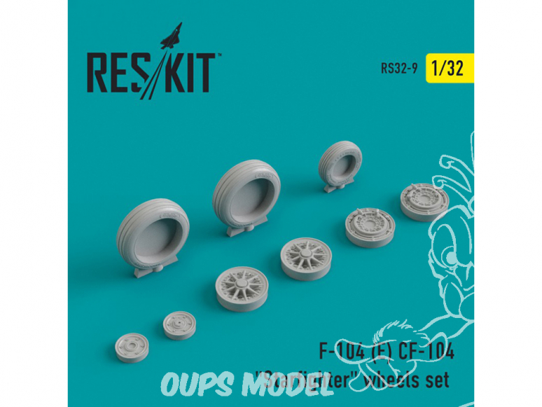 ResKit kit d'amelioration Avion RS32-0009 Ensemble de roues resine F-104 (E) CF-104 "Starfighter" 1/32