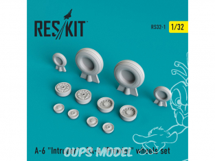 ResKit kit d'amelioration Avion RS32-0001 Ensemble de roues resine A-6 "Intruder" EA-6 "Prowler" 1/32