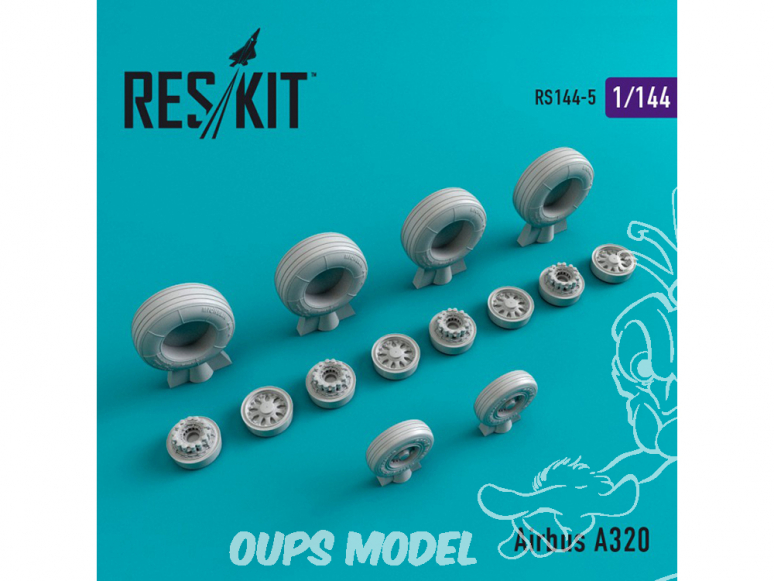 ResKit kit d'amelioration Avion RS144-005 Ensemble de roues Airbus A320 1/144