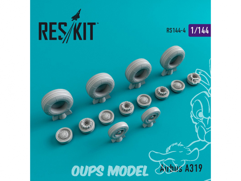 ResKit kit d'amelioration Avion RS144-004 Ensemble de roues Airbus A319 1/144