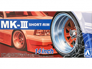 Aoshima maquette voiture 55458 Jantes MK-II Short-Rim 14" et pneus 1/24