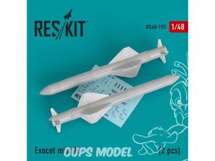 ResKit kit d'amelioration Avion RS48-0195 Exocet missile (2 pièces) 1/48