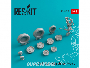 ResKit kit d'amelioration avion RS48-0225 Ensemble de roues pour J-35 Draken Type 3 1/48
