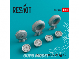 ResKit kit d'amelioration avion RS48-0250 Ensemble de roues pour Vampire type 2 1/48