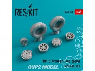 ResKit kit d'amelioration avion RS48-0230 Ensemble de roues pour TBM-3 Avenger Land based 1/48