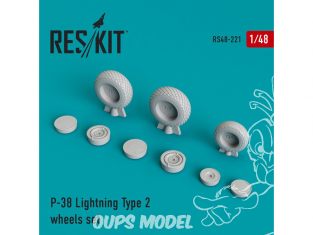 ResKit kit d'amelioration avion RS48-0221 Ensemble de roues pour P-38 Lightning Type 2 1/48