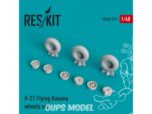 ResKit kit d'amelioration Helico RS48-0219 Ensemble de roues pour H-21 Flying Banana 1/48