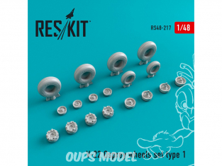 ResKit kit d'amelioration avion RS48-0217 Ensemble de roues pour V-22 Osprey Type 1 1/48