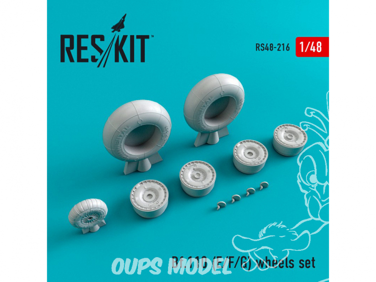 ResKit kit d'amelioration avion RS48-0216 Ensemble de roues pour Bf.110 (E/F/G) 1/48