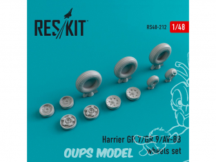 ResKit kit d'amelioration avion RS48-0212 Ensemble de roues pour Harrier GR.7/GR.9/AV-8B 1/48