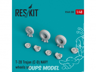 ResKit kit d'amelioration avion RS48-0208 Ensemble de roues pour T-28 Trojan (C-D) NAVY 1/48