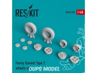 ResKit kit d'amelioration avion RS48-0203 Ensemble de roues pour Fairey Gannet Type 2 1/48