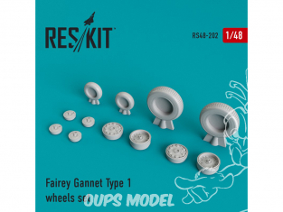 ResKit kit d'amelioration avion RS48-0202 Ensemble de roues pour Fairey Gannet Type 1 1/48